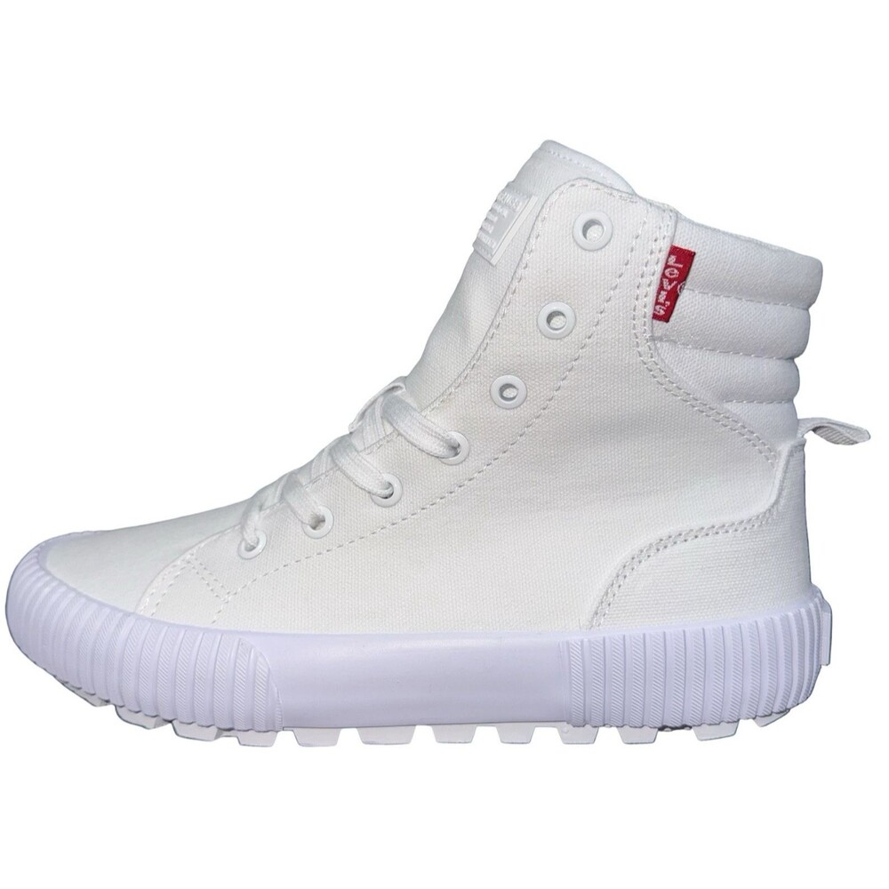 Levi's Womens Size 7 Sneakers High Top Canvas White Shoes Retro Inspired New